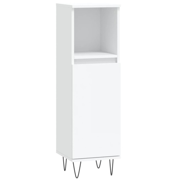 Set de muebles de baño 3 piezas madera contrachapada blanco Set de muebles de baño 3 piezas madera contrachapada blanco