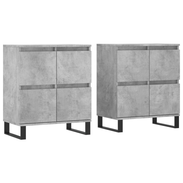 Aparadores 2 uds madera contrachapada gris hormigón Aparadores 2 uds madera contrachapada gris hormigón