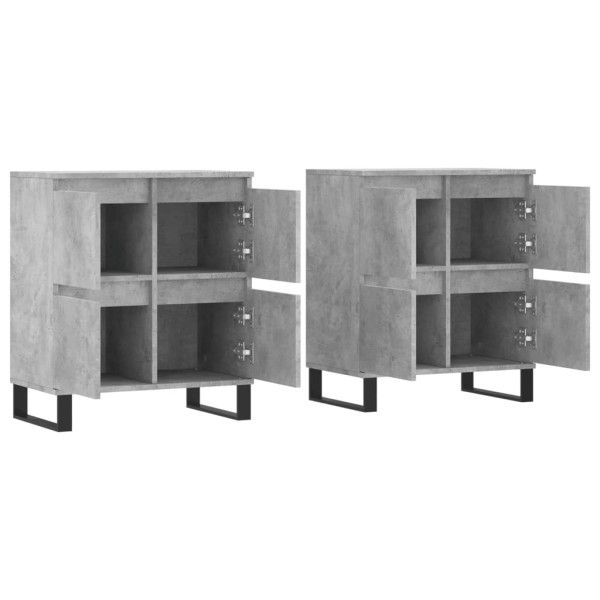 Aparadores 2 uds madera contrachapada gris hormigón Aparadores 2 uds madera contrachapada gris hormigón