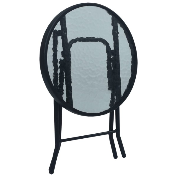 Mesa y sillas de bistró 3 piezas acero gris taupe Mesa y sillas de bistró 3 piezas acero gris taupe