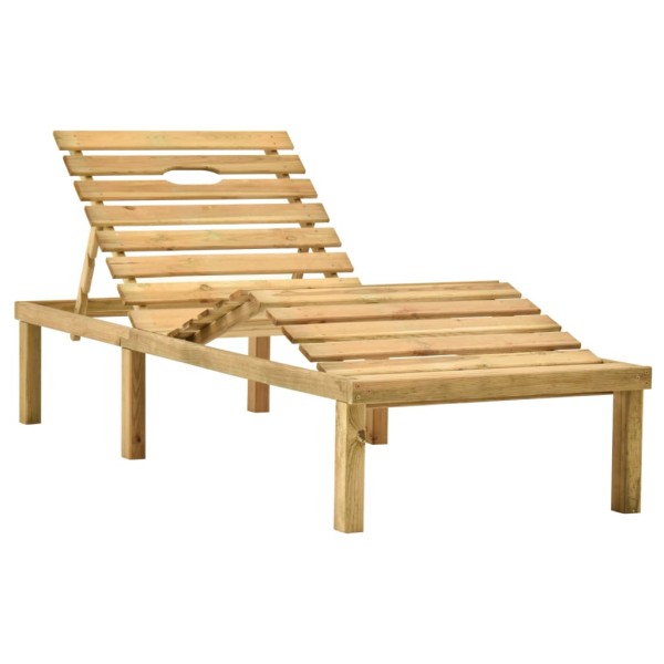 Tumbona con cojín negro madera de pino impregnada Tumbona con cojín negro madera de pino impregnada