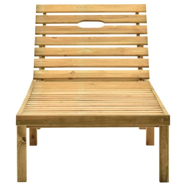 Tumbona con cojín negro madera de pino impregnada Tumbona con cojín negro madera de pino impregnada