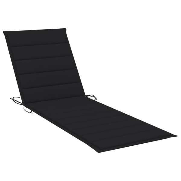 Tumbona con cojín negro madera de pino impregnada Tumbona con cojín negro madera de pino impregnada