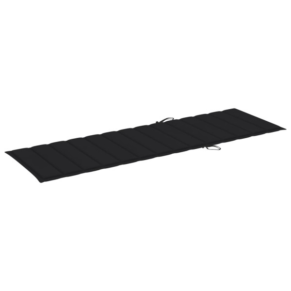 Tumbona con cojín negro madera de pino impregnada Tumbona con cojín negro madera de pino impregnada