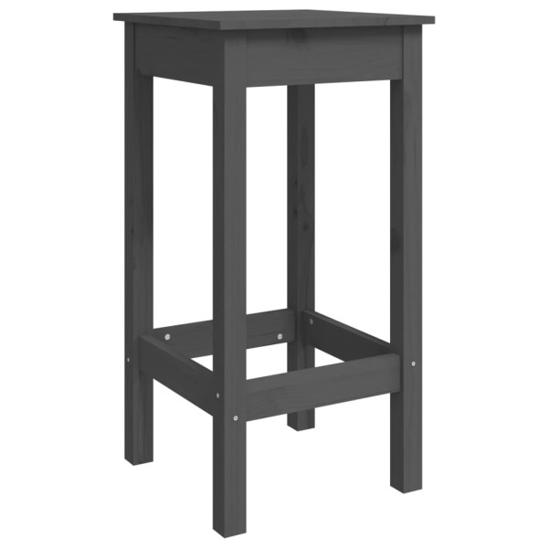 Set de mesa y taburetes altos jardín 5 piezas madera pino gris Set de mesa y taburetes altos jardín 5 piezas madera pino gris