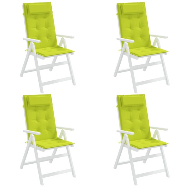 Cojines de silla respaldo alto 4 uds tela Oxford verde brillo Cojines de silla respaldo alto 4 uds tela Oxford verde brillo