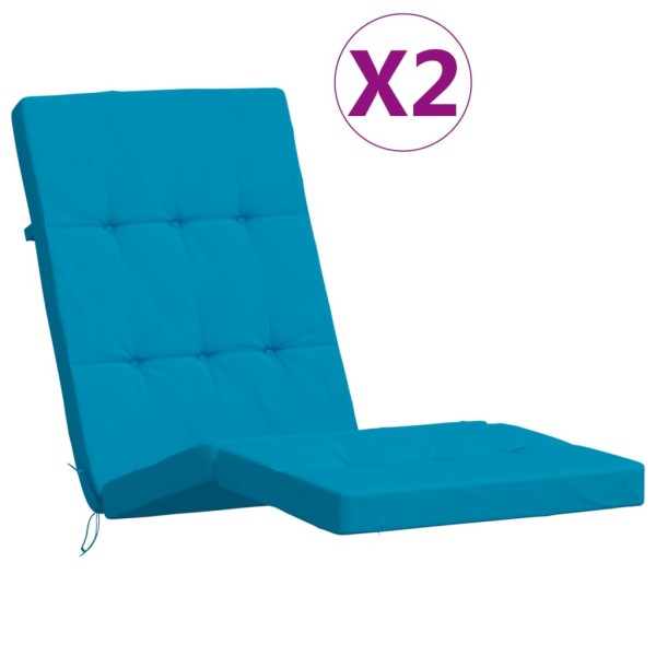 Cojines para tumbona 2 uds tela Oxford azul claro Cojines para tumbona 2 uds tela Oxford azul claro