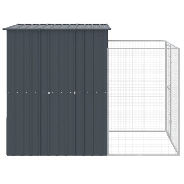 Caseta perros con corral acero galvanizado gris 165x251x181 cm Caseta perros con corral acero galvanizado gris 165x251x181 cm
