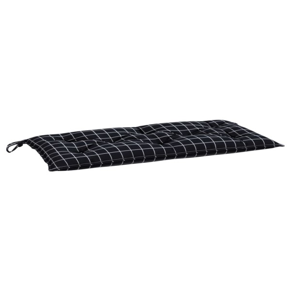 Cojines para banco jardín 2 uds tela a cuadros negro 100x50x7cm Cojines para banco jardín 2 uds tela a cuadros negro 100x50x7cm