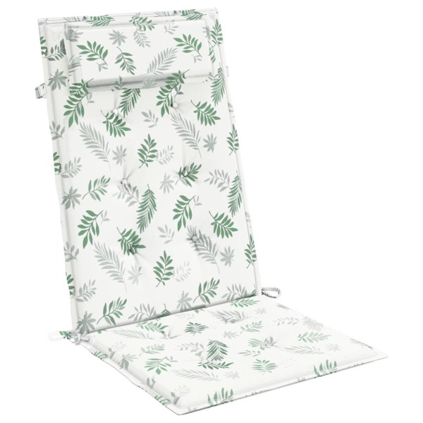 Cojines silla respaldo alto 4 uds tela Oxford estampado hojas Cojines silla respaldo alto 4 uds tela Oxford estampado hojas