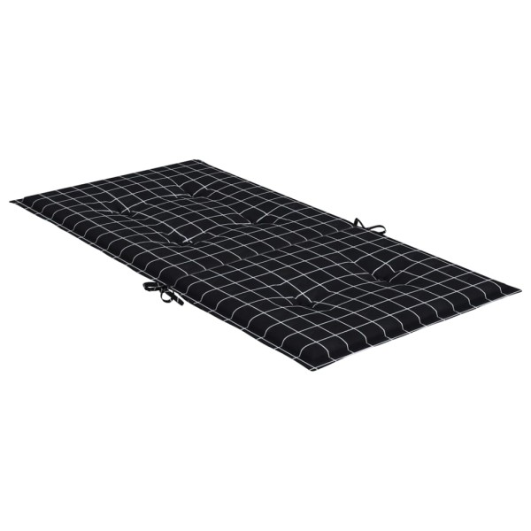 Cojines para silla con respaldo bajo 4 uds tela a cuadros negro Cojines para silla con respaldo bajo 4 uds tela a cuadros negro