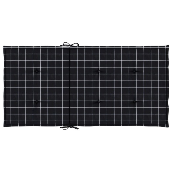 Cojines para silla con respaldo bajo 4 uds tela a cuadros negro Cojines para silla con respaldo bajo 4 uds tela a cuadros negro