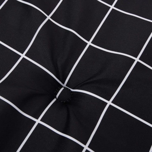 Cojines para silla con respaldo bajo 4 uds tela a cuadros negro Cojines para silla con respaldo bajo 4 uds tela a cuadros negro