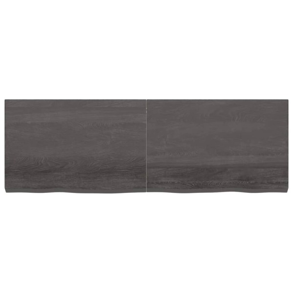 Estante pared madera roble tratada marrón oscuro 180x60x(2-6)cm Estante pared madera roble tratada marrón oscuro 180x60x(2-6)cm