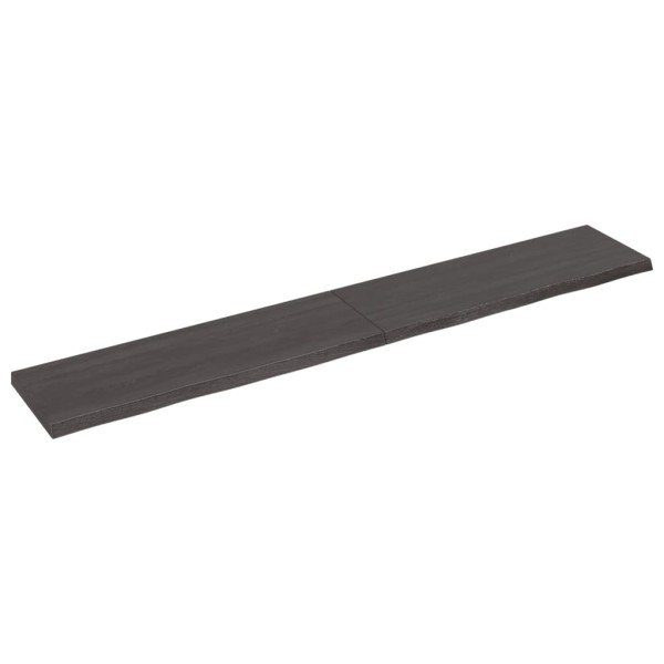 Estante pared madera roble tratada marrón oscuro 180x30x(2-4)cm Estante pared madera roble tratada marrón oscuro 180x30x(2-4)cm