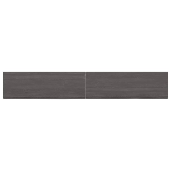 Estante pared madera roble tratada marrón oscuro 180x30x(2-4)cm Estante pared madera roble tratada marrón oscuro 180x30x(2-4)cm