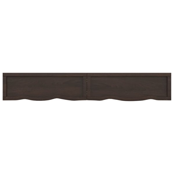 Estante pared madera roble tratada marrón oscuro 180x30x(2-4)cm Estante pared madera roble tratada marrón oscuro 180x30x(2-4)cm