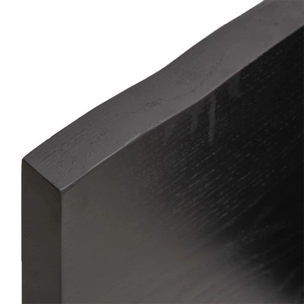 Estante pared madera roble tratada marrón oscuro 180x30x(2-4)cm Estante pared madera roble tratada marrón oscuro 180x30x(2-4)cm