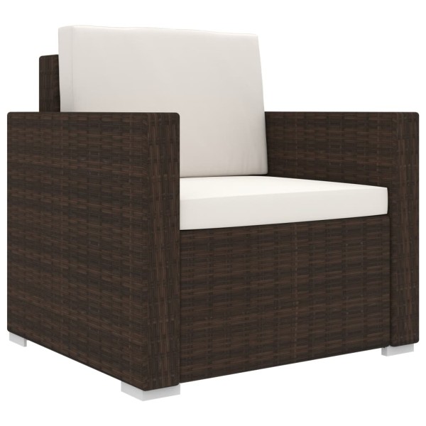 Set muebles de jardín 11 piezas con cojines ratán sintético