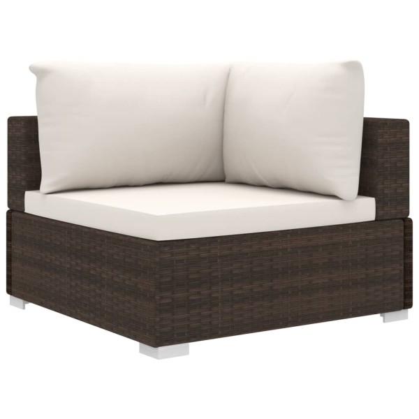 Set muebles de jardín 11 piezas con cojines ratán sintético