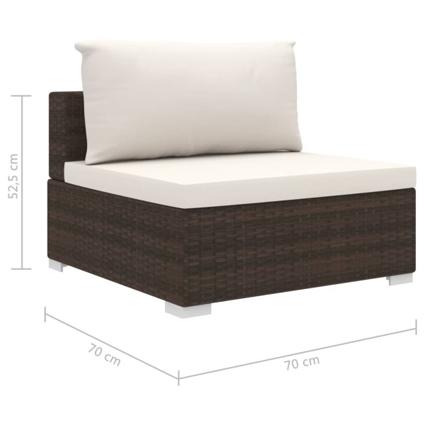 Set muebles de jardín 11 piezas con cojines ratán sintético