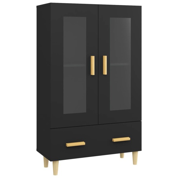 Aparador de madera de ingeniería negro 70x31x115 cm Aparador de madera de ingeniería negro 70x31x115 cm
