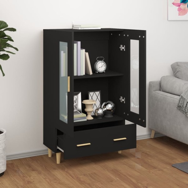 Aparador de madera de ingeniería negro 70x31x115 cm Aparador de madera de ingeniería negro 70x31x115 cm