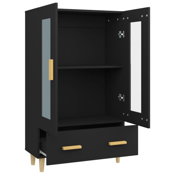 Aparador de madera de ingeniería negro 70x31x115 cm Aparador de madera de ingeniería negro 70x31x115 cm