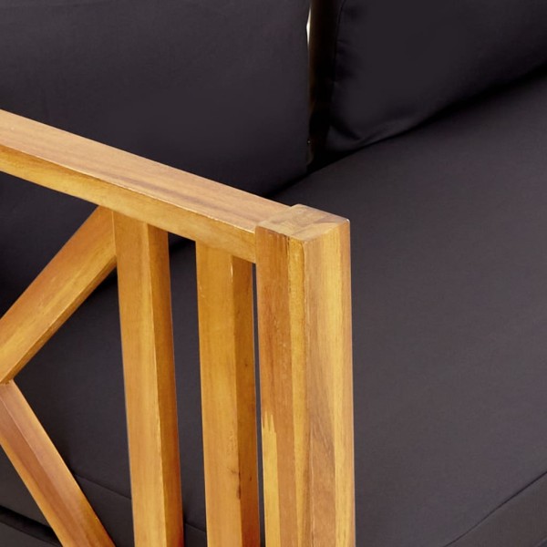Banco jardín 3 plazas con cojines madera maciza acacia 179 cm Banco jardín 3 plazas con cojines madera maciza acacia 179 cm