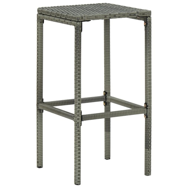 Taburetes de cocina con cojines 2 uds ratán sintético gris Taburetes de cocina con cojines 2 uds ratán sintético gris