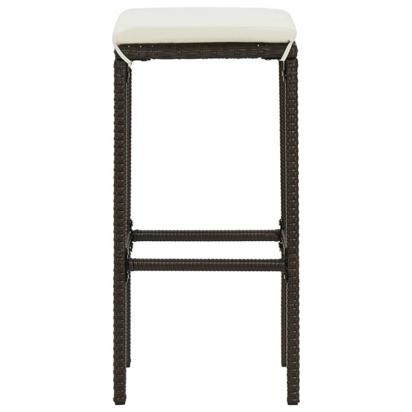 Taburetes de cocina con cojines 6 uds ratán sintético marrón