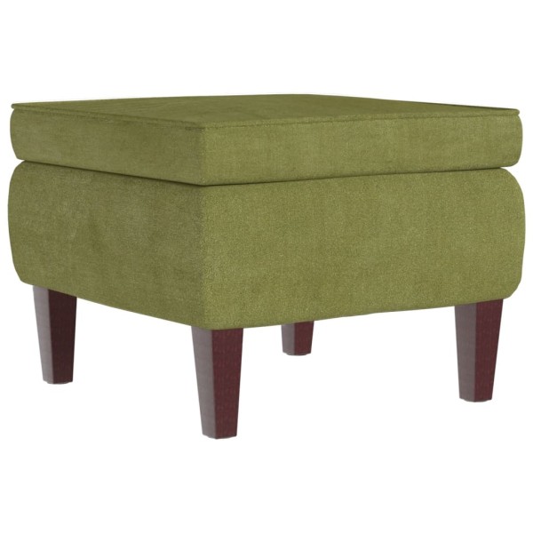 Taburete con patas de madera terciopelo verde claro Taburete con patas de madera terciopelo verde claro