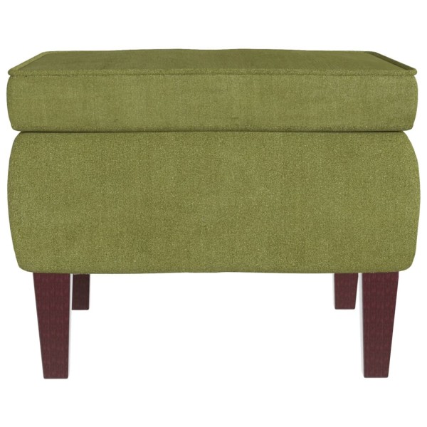 Taburete con patas de madera terciopelo verde claro Taburete con patas de madera terciopelo verde claro