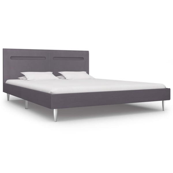 Estructura de cama con LED tela gris 180x200 cm Estructura de cama con LED tela gris 180x200 cm
