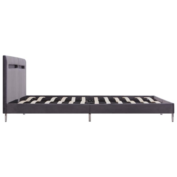 Estructura de cama con LED tela gris 180x200 cm Estructura de cama con LED tela gris 180x200 cm