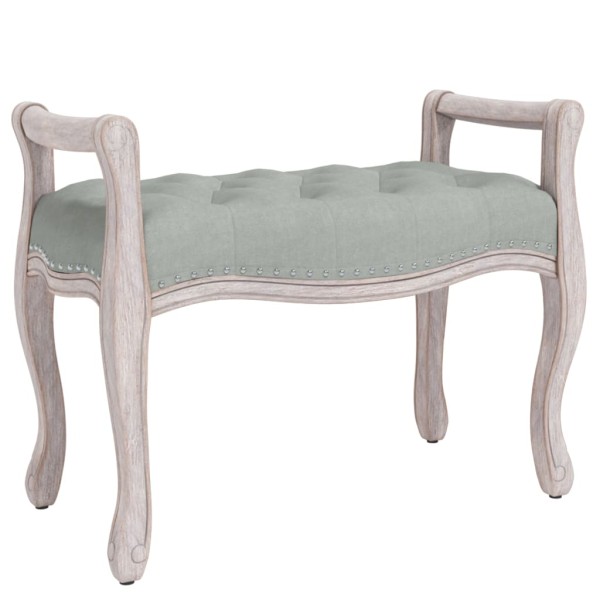 Banco de terciopelo gris claro 80x45x60 cm