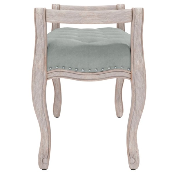 Banco de terciopelo gris claro 80x45x60 cm