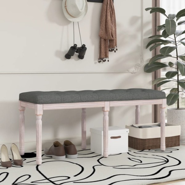 Banco de tela gris oscuro 110x40x49 cm Banco de tela gris oscuro 110x40x49 cm