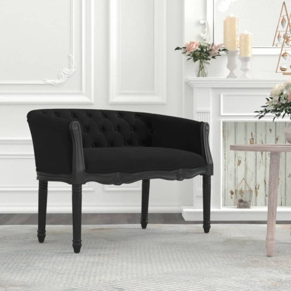 Banco de terciopelo negro 98x56x69 cm Banco de terciopelo negro 98x56x69 cm
