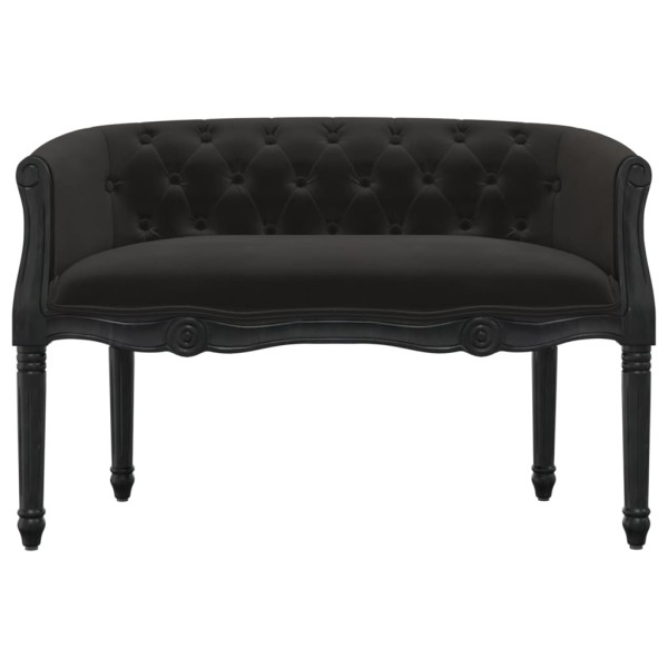 Banco de terciopelo negro 98x56x69 cm Banco de terciopelo negro 98x56x69 cm