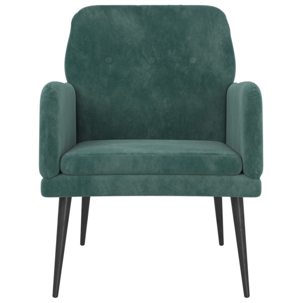 Sillón de terciopelo verde oscuro 62x79x79 cm Sillón de terciopelo verde oscuro 62x79x79 cm