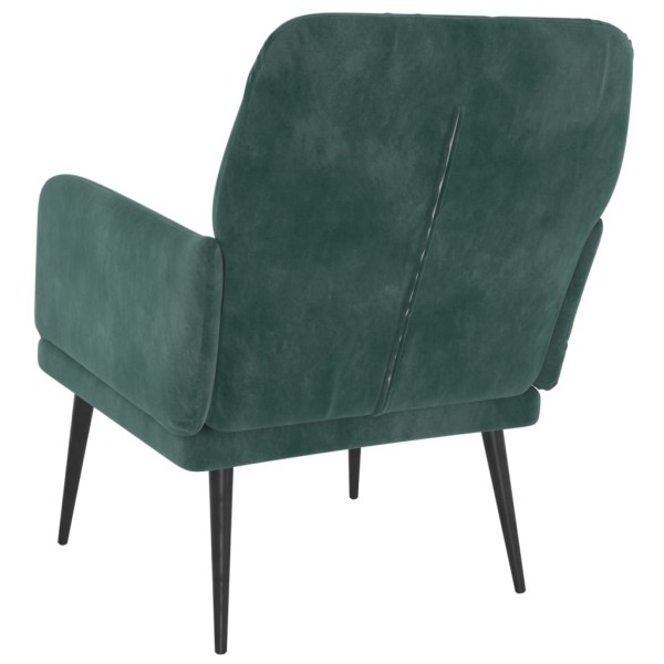 Sillón de terciopelo verde oscuro 62x79x79 cm Sillón de terciopelo verde oscuro 62x79x79 cm