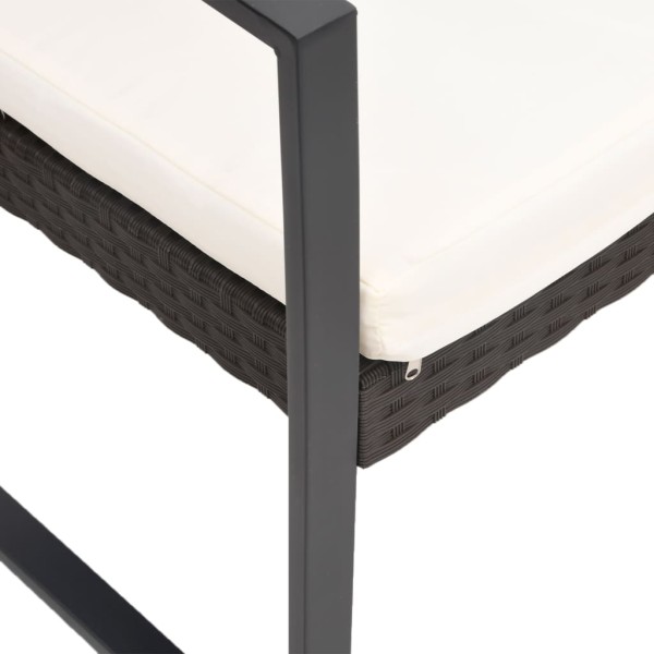 Sillas de comedor para jardín 2 uds PP aspecto de ratán negro Sillas de comedor para jardín 2 uds PP aspecto de ratán negro