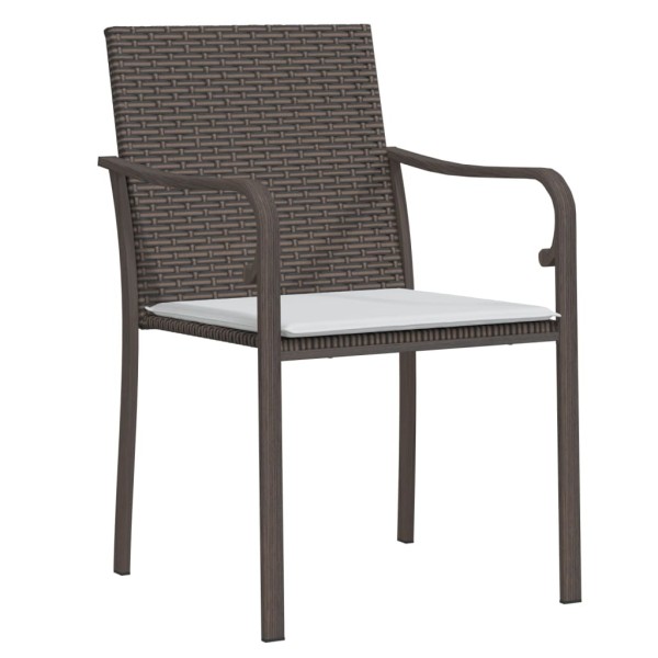 Sillas jardín y cojines 2 uds ratán sintético marrón 56x59x84cm Sillas jardín y cojines 2 uds ratán sintético marrón 56x59x84cm