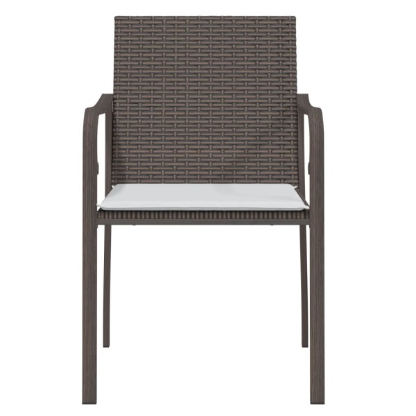 Sillas jardín y cojines 2 uds ratán sintético marrón 56x59x84cm Sillas jardín y cojines 2 uds ratán sintético marrón 56x59x84cm