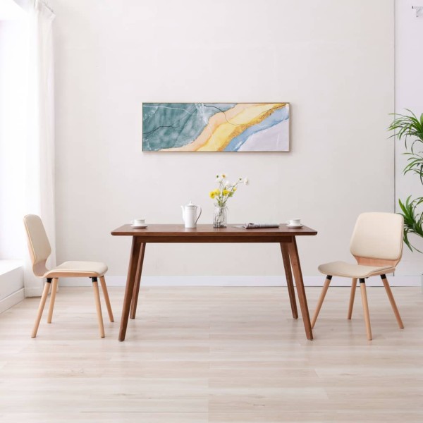 Sillas de comedor 2 unidades cuero sintético color crema Sillas de comedor 2 unidades cuero sintético color crema