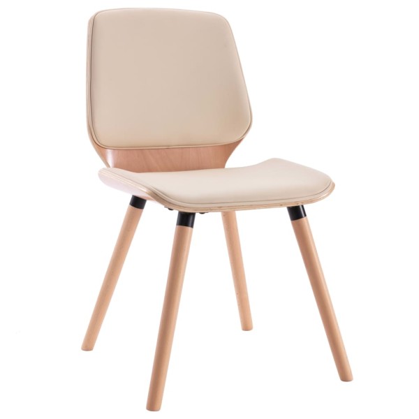 Sillas de comedor 2 unidades cuero sintético color crema Sillas de comedor 2 unidades cuero sintético color crema