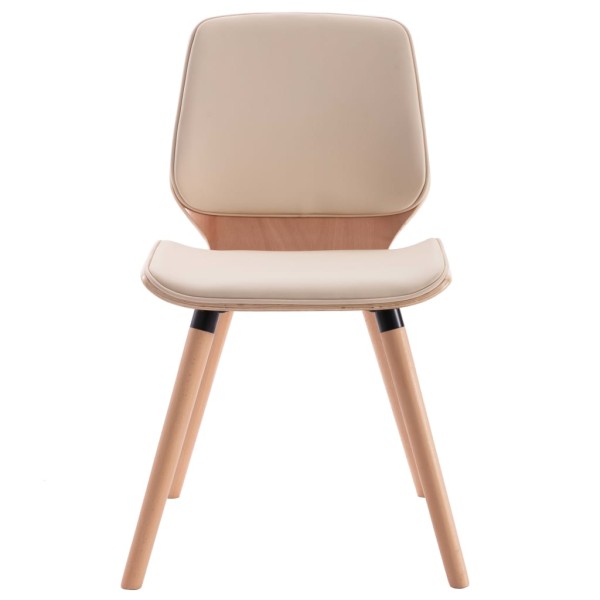 Sillas de comedor 2 unidades cuero sintético color crema Sillas de comedor 2 unidades cuero sintético color crema