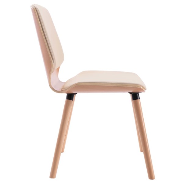 Sillas de comedor 2 unidades cuero sintético color crema Sillas de comedor 2 unidades cuero sintético color crema