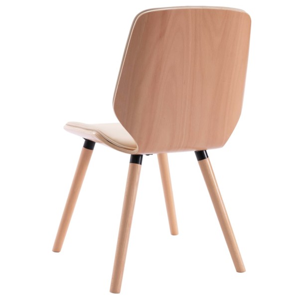 Sillas de comedor 2 unidades cuero sintético color crema Sillas de comedor 2 unidades cuero sintético color crema